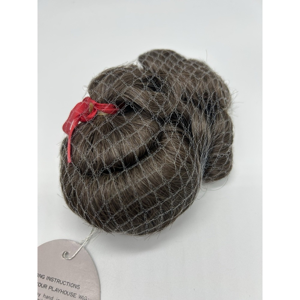 NOS VTG Playhouse Collection "Renee" Doll Wig Dark Brown Curls Bangs Sz 8-9